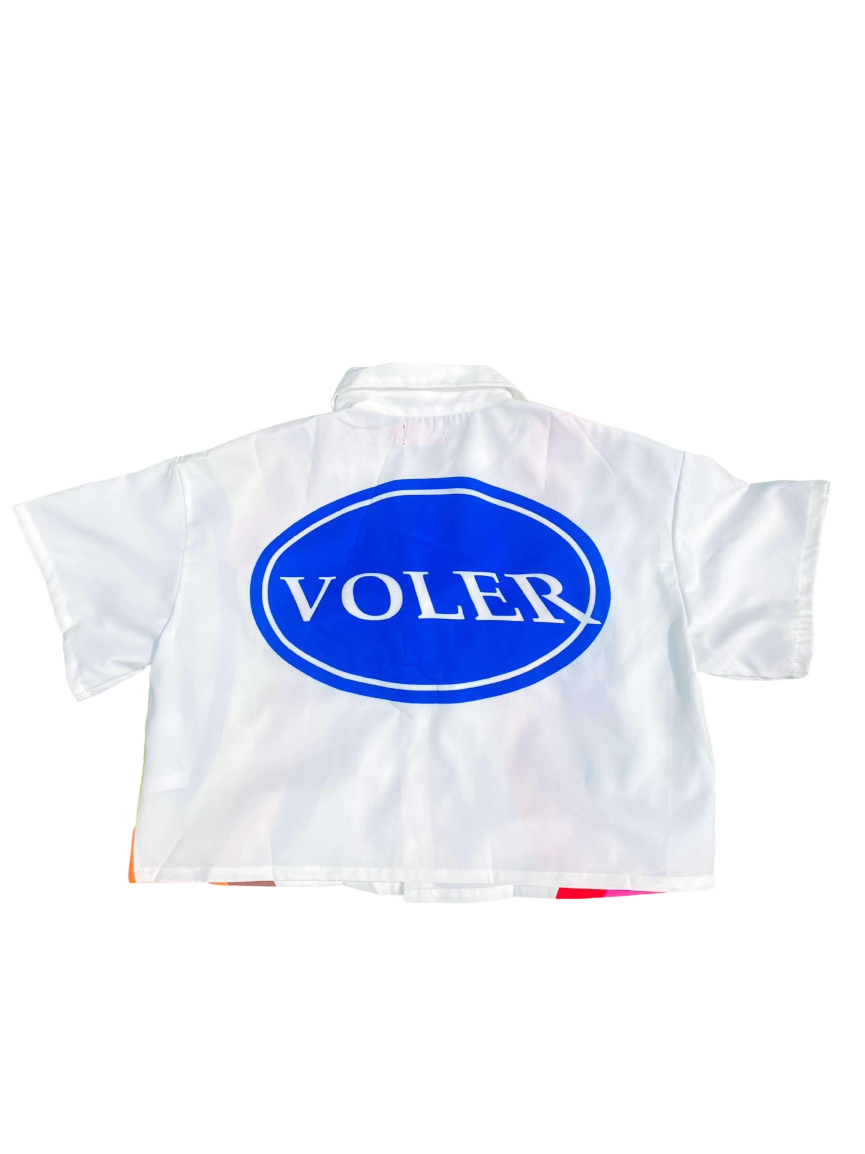 VLI WOMENS CROP TOP BUTTON UP