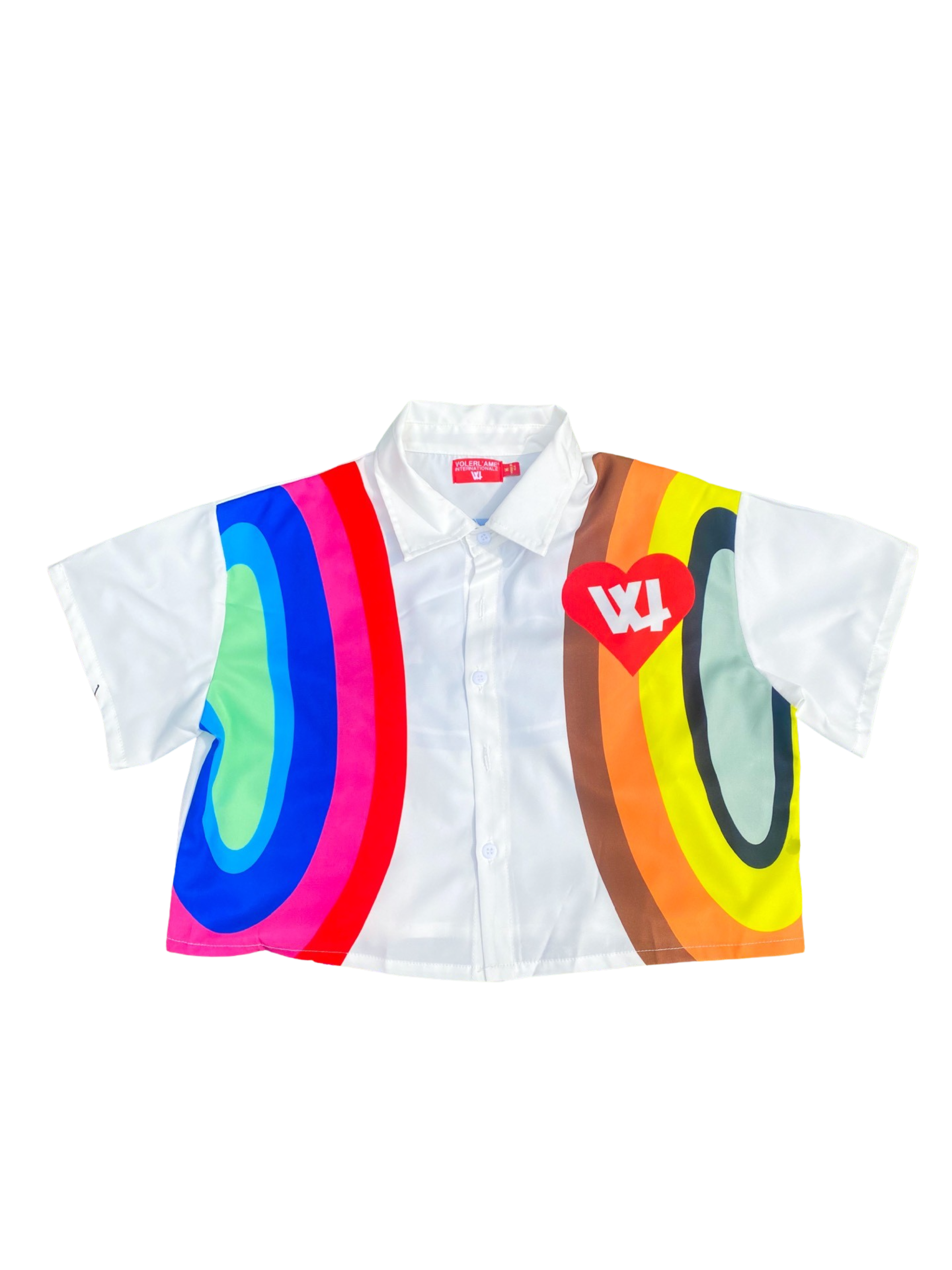 VLI WOMENS CROP TOP BUTTON UP